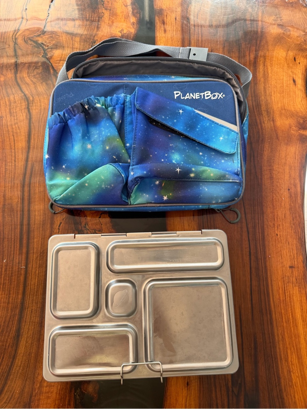 Kids Stainless Steel Lunchbox Set in Blue Galaxy